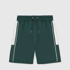 Man Shorts Piped Shorts - Green SHORTS SETS