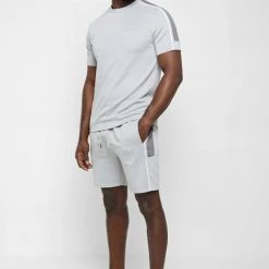 Man Shorts Piped Shorts - Grey