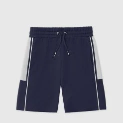 Man Shorts Piped Shorts - Navy