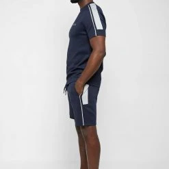 Man Shorts Piped Shorts - Navy