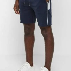 Man Shorts Piped Shorts - Navy