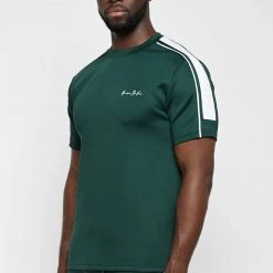 Man T-Shirts SHORTS SETS Piped T-Shirt - Green