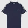 Man T-Shirts SHORTS SETS Piped T-Shirt - Navy