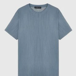 Man T-Shirts T-SHIRTS & TOPS Pleated T-Shirt - Steel Blue