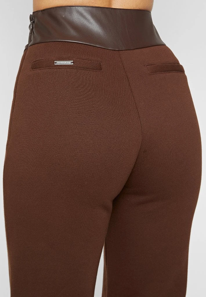 Woman Tracksuits Tacked High Waisted Joggers - Brown