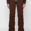 Woman Tracksuits Tacked High Waisted Joggers - Brown