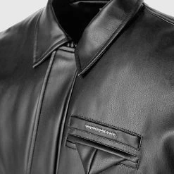 Woman Jackets Tacked Vegan Leather Bomber Jacket - Black