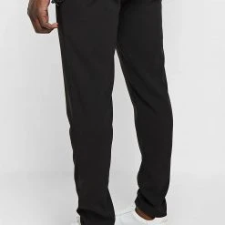 Man Trousers Tailored Trousers With Chain - Black