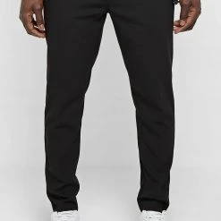 Man Trousers Tailored Trousers With Chain - Black