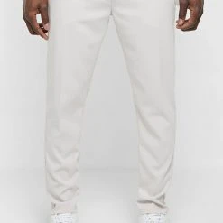 Man Trousers Tailored Trousers With Chain - Stone