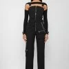 Woman Jumpsuits JUMPSUITS & PLAYSUITS Technical Cargo Dungarees - Black