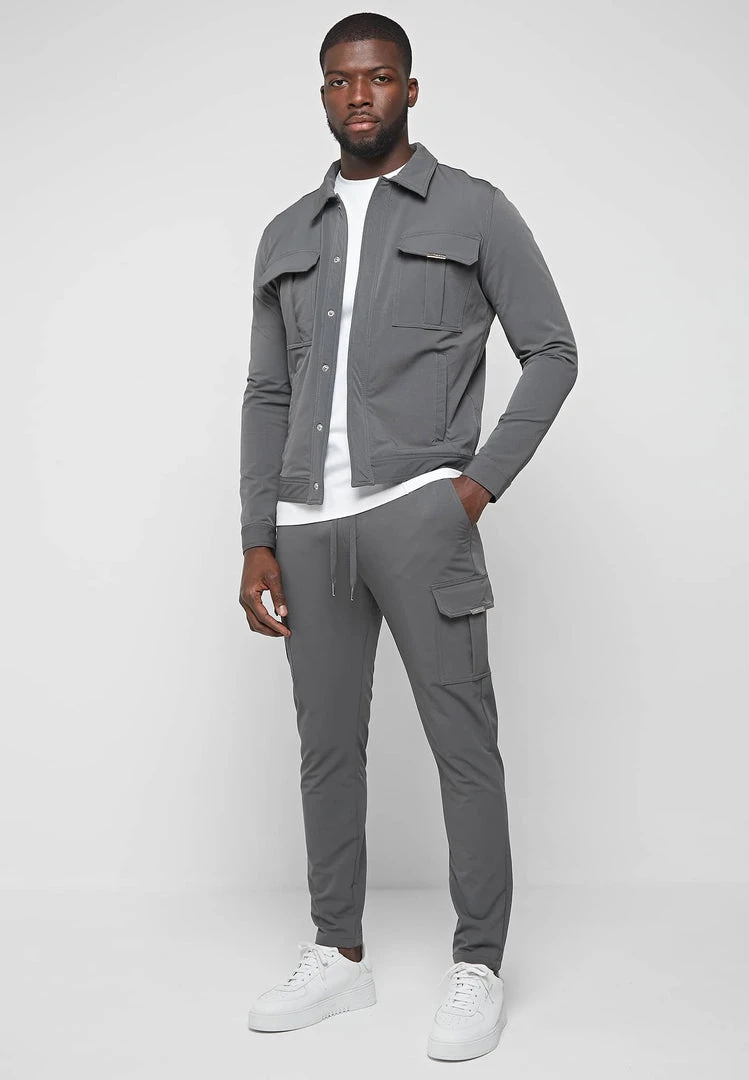 Man Jackets CO-ORDS Technical Cargo Jacket - Dark Grey