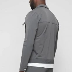 Man Jackets CO-ORDS Technical Cargo Jacket - Dark Grey