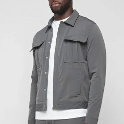 Man Jackets CO-ORDS Technical Cargo Jacket - Dark Grey