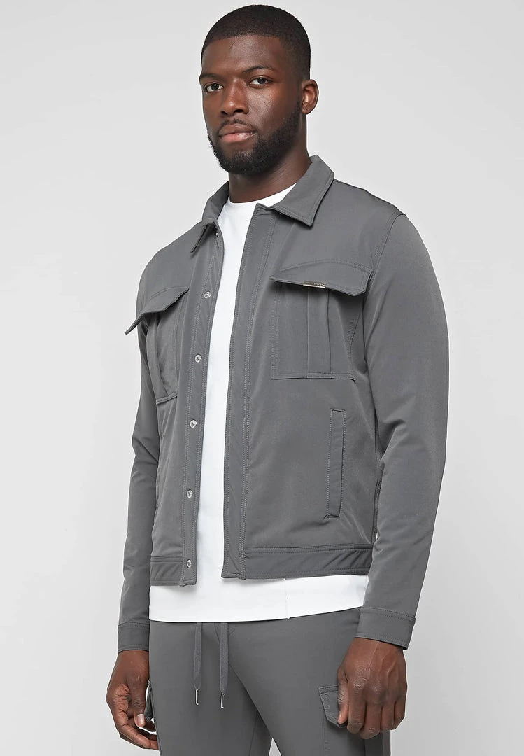 Man Jackets CO-ORDS Technical Cargo Jacket - Dark Grey