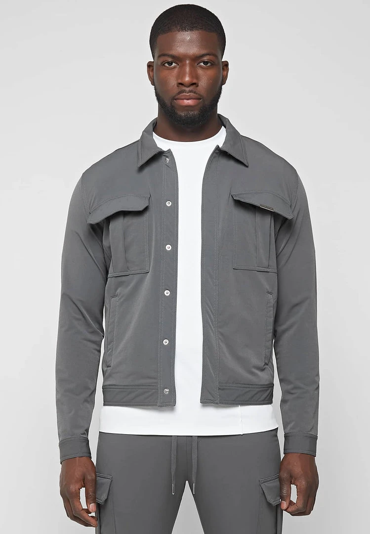 Man Jackets CO-ORDS Technical Cargo Jacket - Dark Grey