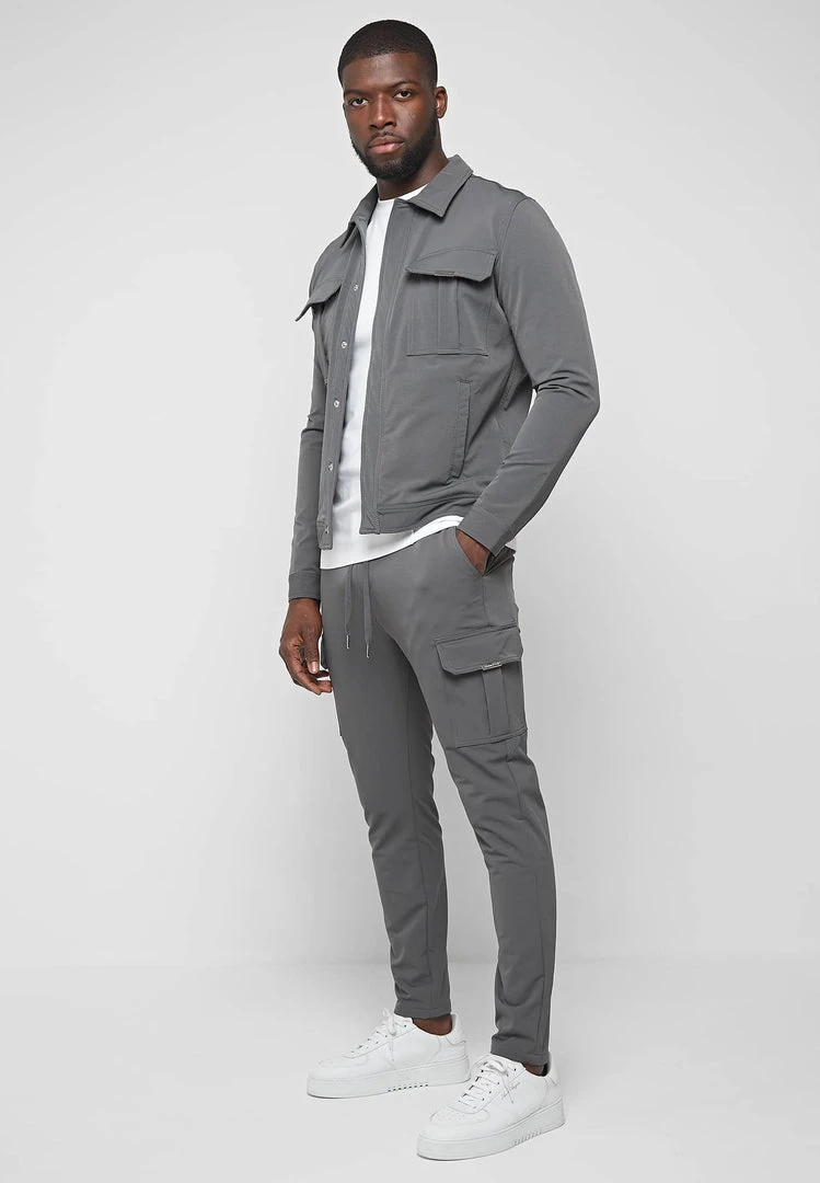 Man Casual Trousers Technical Cargo Pants - Dark Grey