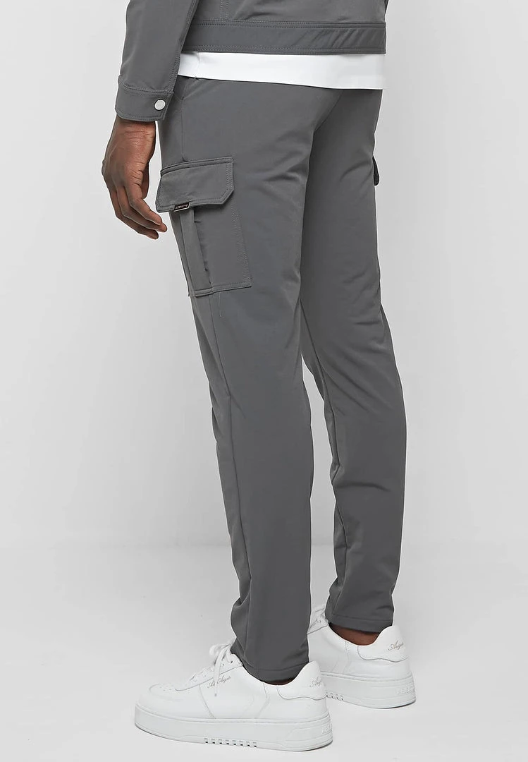 Man Casual Trousers Technical Cargo Pants - Dark Grey