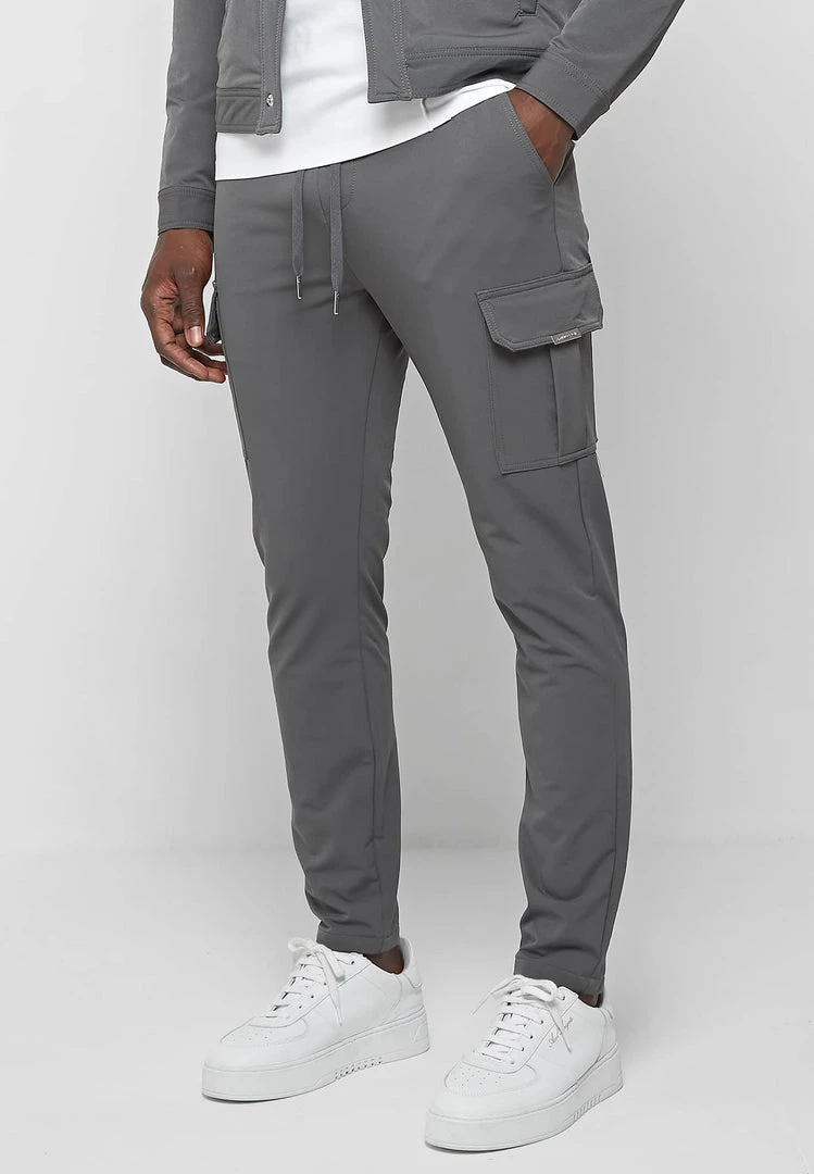 Man Casual Trousers Technical Cargo Pants - Dark Grey