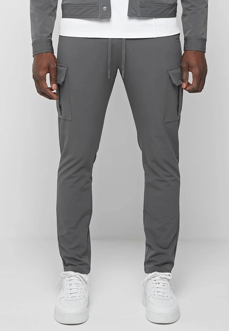 Man Casual Trousers Technical Cargo Pants - Dark Grey
