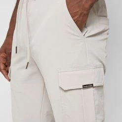 Man Casual Trousers Technical Cargo Pants - Stone