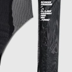 Woman Tops Technical Print Mesh Bodysuit - Black BODYSUITS