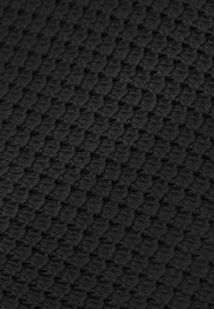 Woman Tops Textured Cut Out Bodysuit - Black BODYSUITS