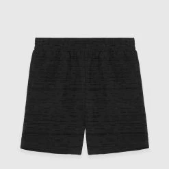 Man Shorts Textured Linen Shorts - Black SHORTS SETS