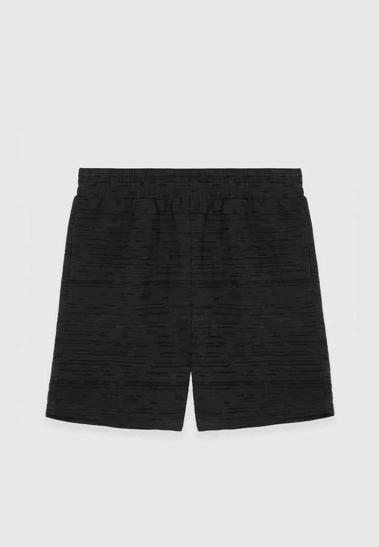 Man Shorts Textured Linen Shorts - Black SHORTS SETS