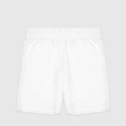 Man Shorts Textured Linen Shorts - White