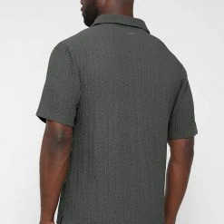 Man Shirts Seersucker Shirt - Khaki