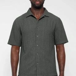 Man Shirts Seersucker Shirt - Khaki