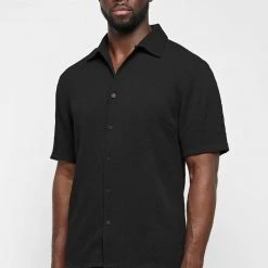 Man Shirts Seersucker Shirt - Black