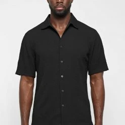 Man Shirts Seersucker Shirt - Black