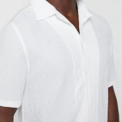 Man Shirts Seersucker Shirt - Off White