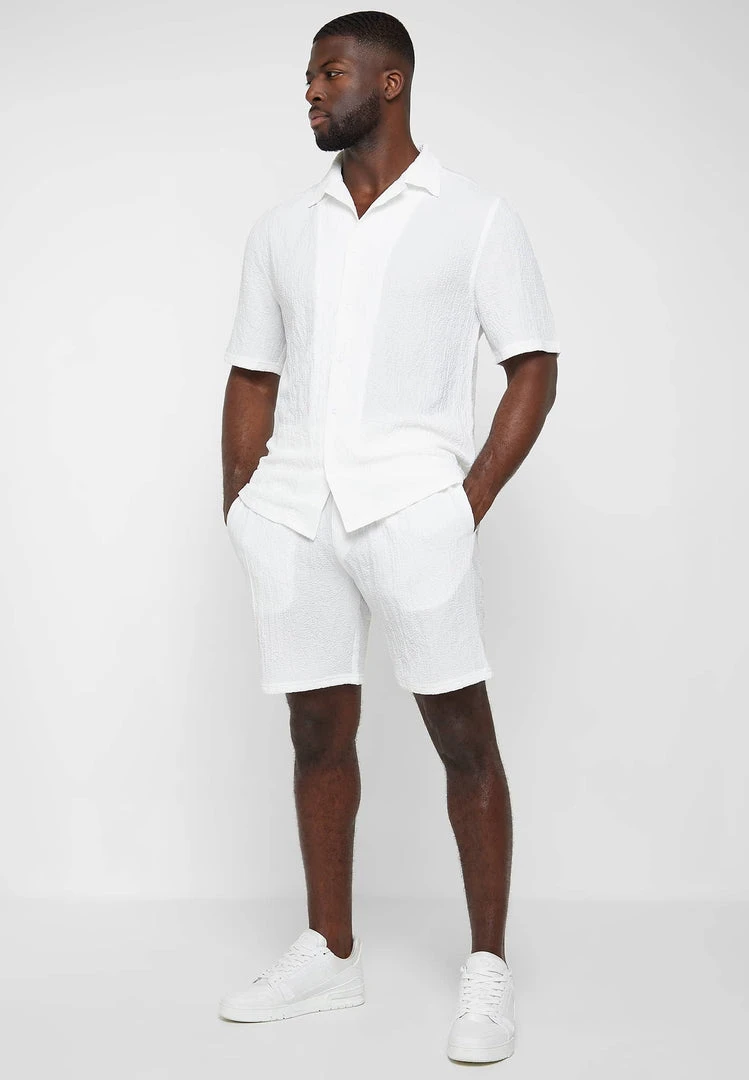 Man Shirts Seersucker Shirt - Off White