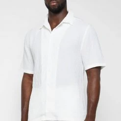 Man Shirts Seersucker Shirt - Off White
