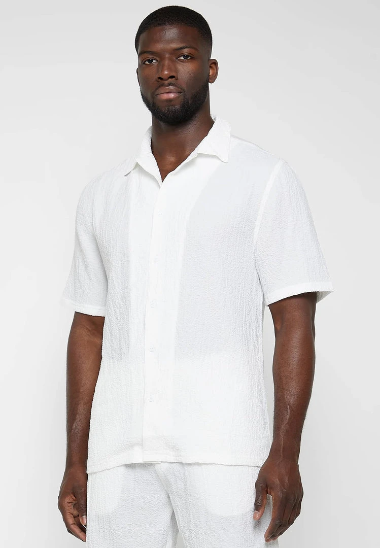 Man Shirts Seersucker Shirt - Off White