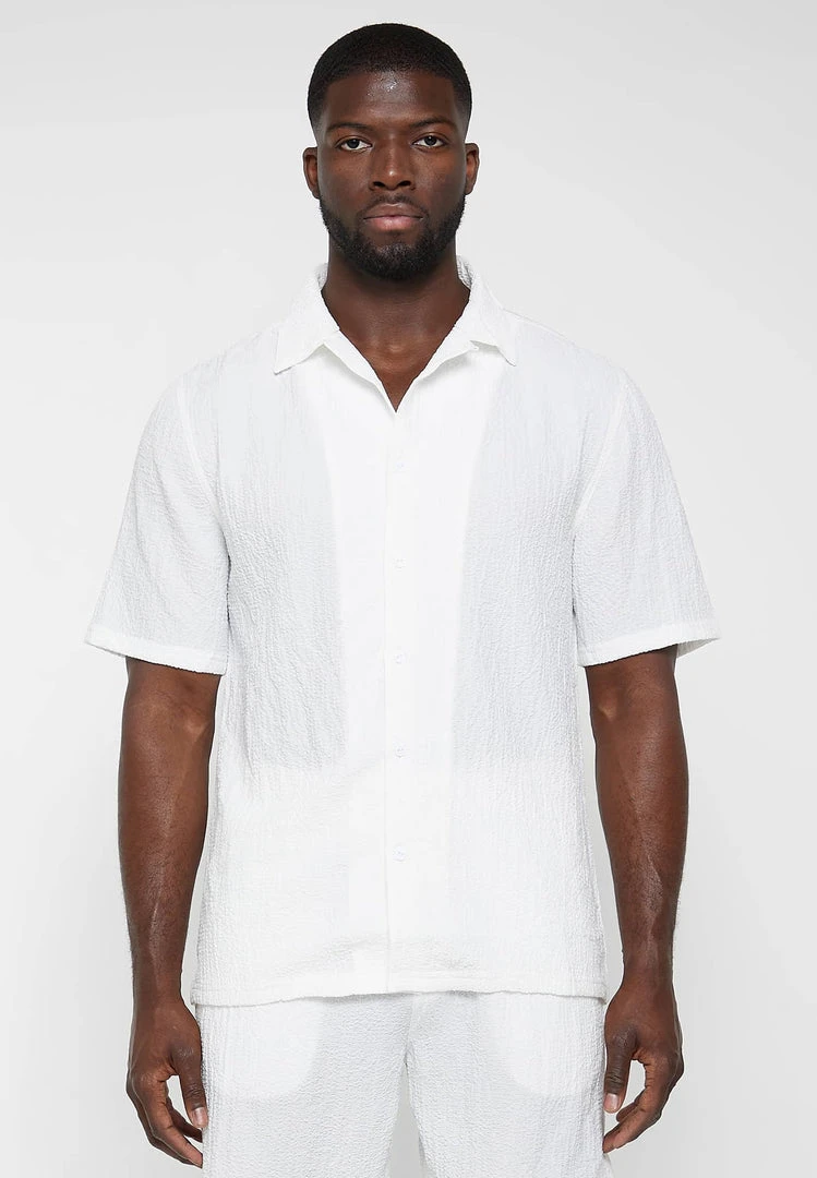 Man Shirts Seersucker Shirt - Off White