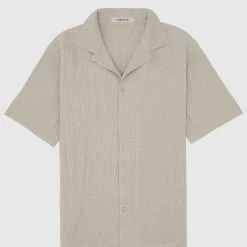 Man Shirts Seersucker Shirt - Taupe
