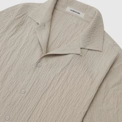 Man Shirts Seersucker Shirt - Taupe