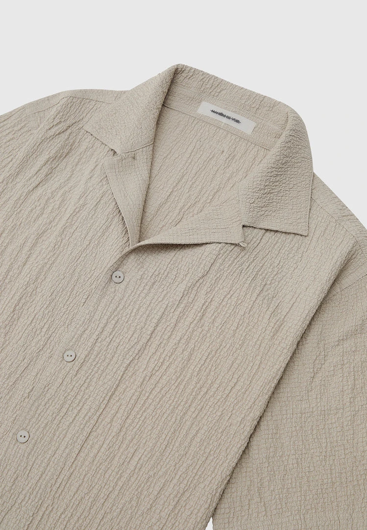 Man Shirts Seersucker Shirt - Taupe