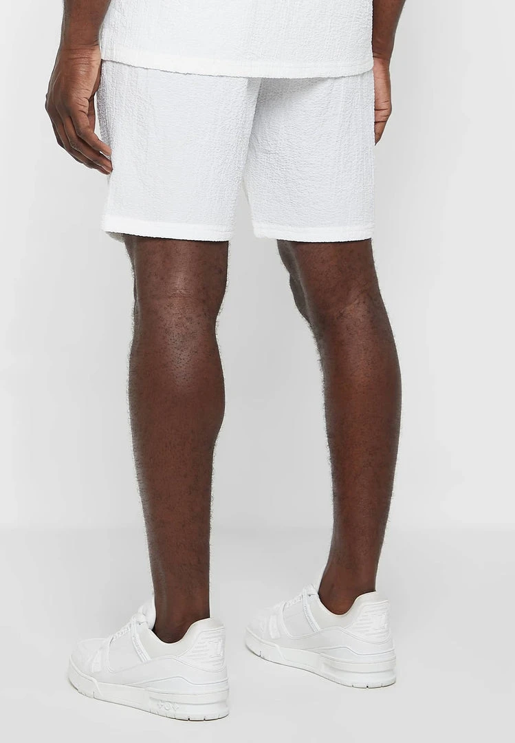 Man Shorts Seersucker Shorts - Off White SHORTS SETS