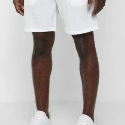 Man Shorts Seersucker Shorts - Off White SHORTS SETS