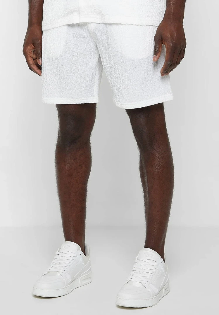 Man Shorts Seersucker Shorts - Off White SHORTS SETS