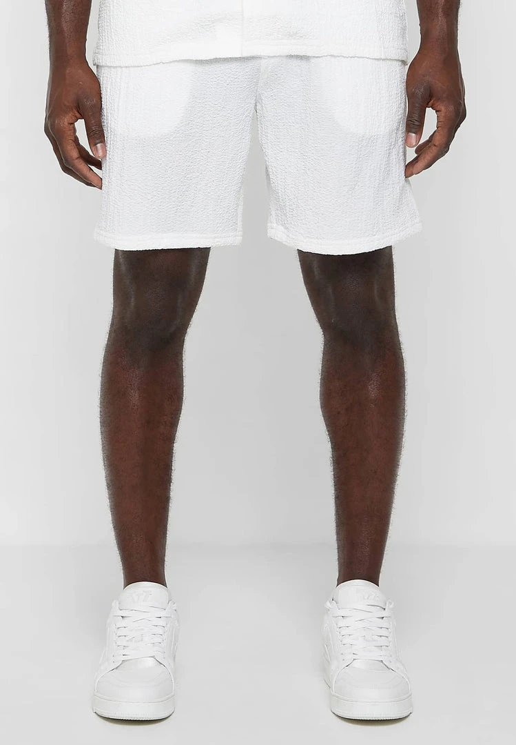 Man Shorts Seersucker Shorts - Off White SHORTS SETS