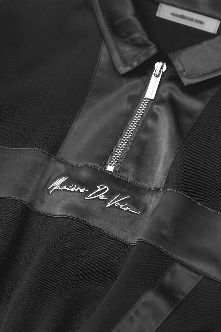 Woman Tracksuits Track Top With Satin - Black