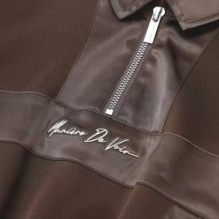 Woman Tracksuits Track Top With Satin - Brown