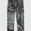 Man Casual Trousers Tree Camo Cargo Pants - Black