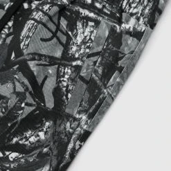 Man Casual Trousers Tree Camo Cargo Pants - Black